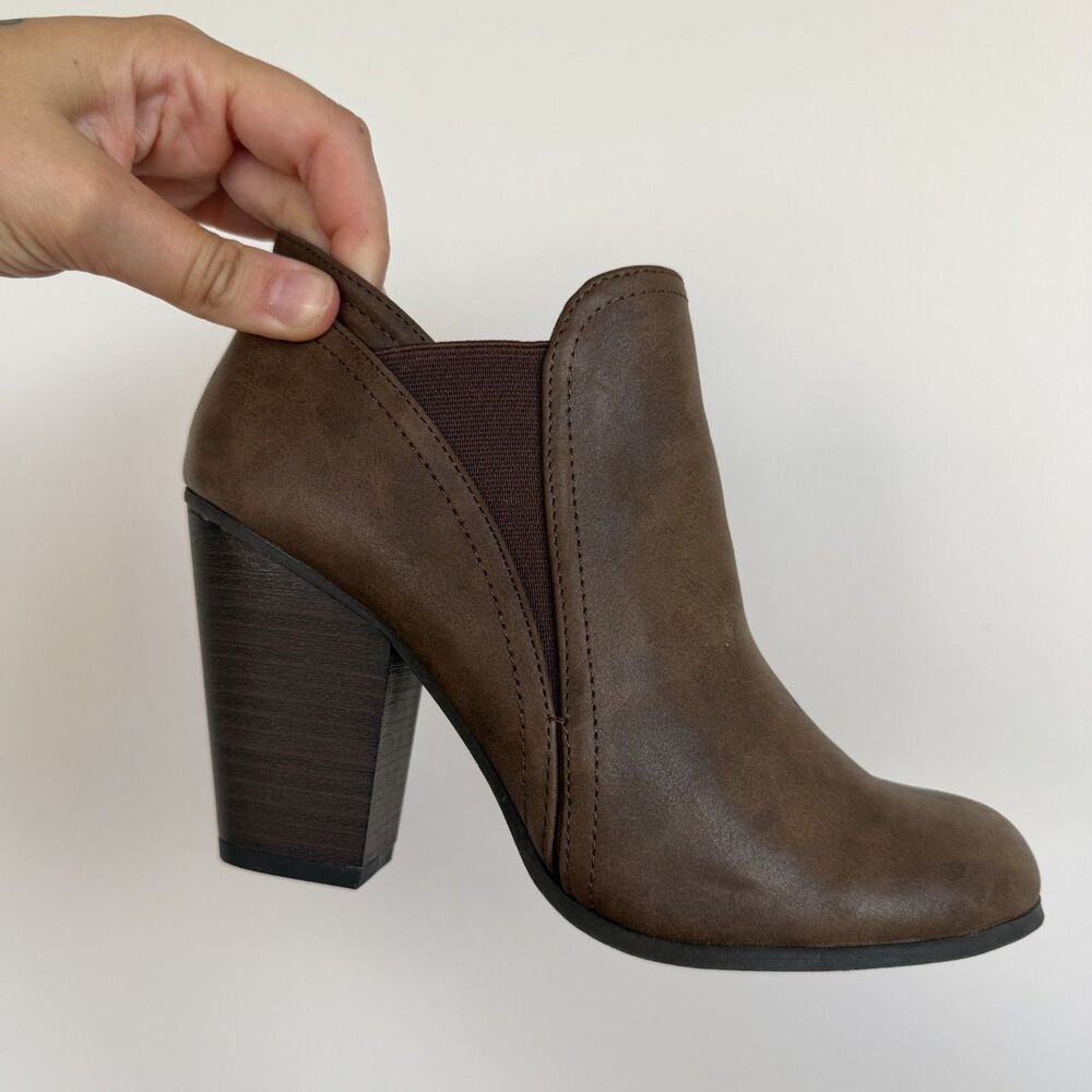 Downtown Girl Fergalicious Brown Chelsea Ankle Booties